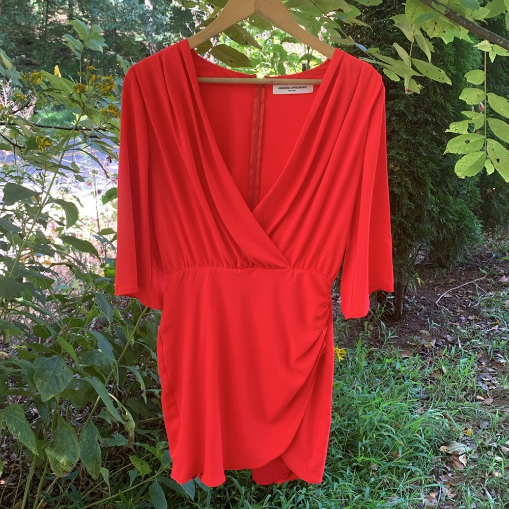 Amanda Uprichard Demetra Dress in Crimson - Picture 4 of 12